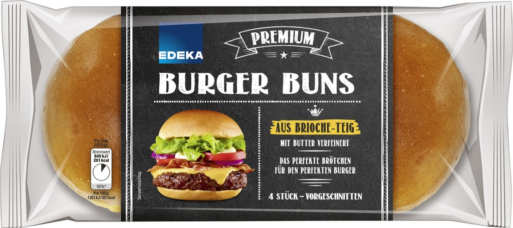 Brioche Burger Buns 4x62,5g - EDEKA